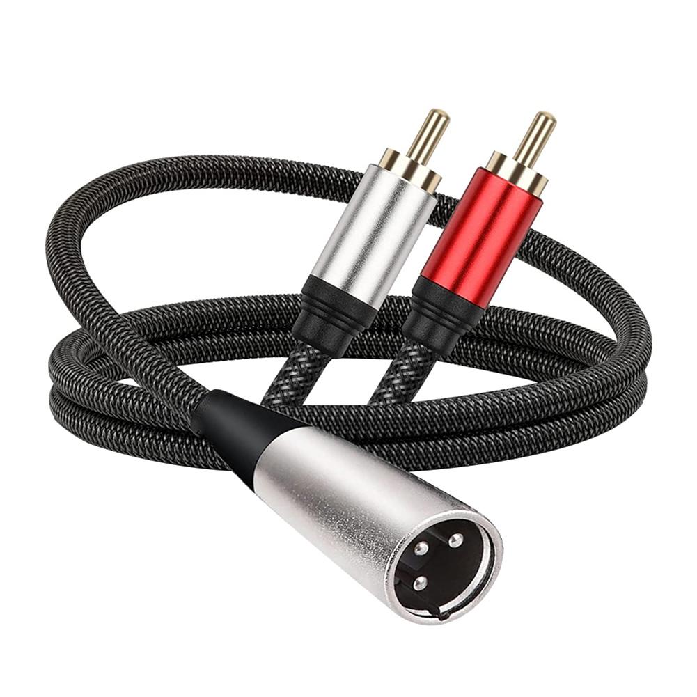 Кабель XLR на 2 RCA, 1/2/3 метра, XLR Male/Female на двойной RCA Male, для передачи чистого аудиосигнала для усилителя для наушников