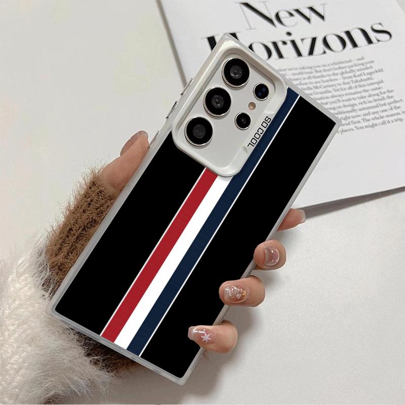 Роскошная Спортивная Линия Чехол-бампер Cool Stripe Soft для Samsung Galaxy S24 S25 FE S26 Edge S23 Ultra S22 Plus S21 + Ударопрочный