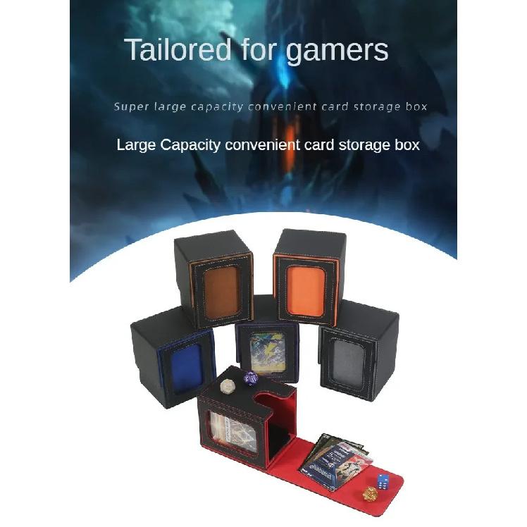 100+ Load Trading Card Deck Box with Window Design PU Leather Magnetic Closure Game Card Storage Box for YuGiOh MTG Sport Cards