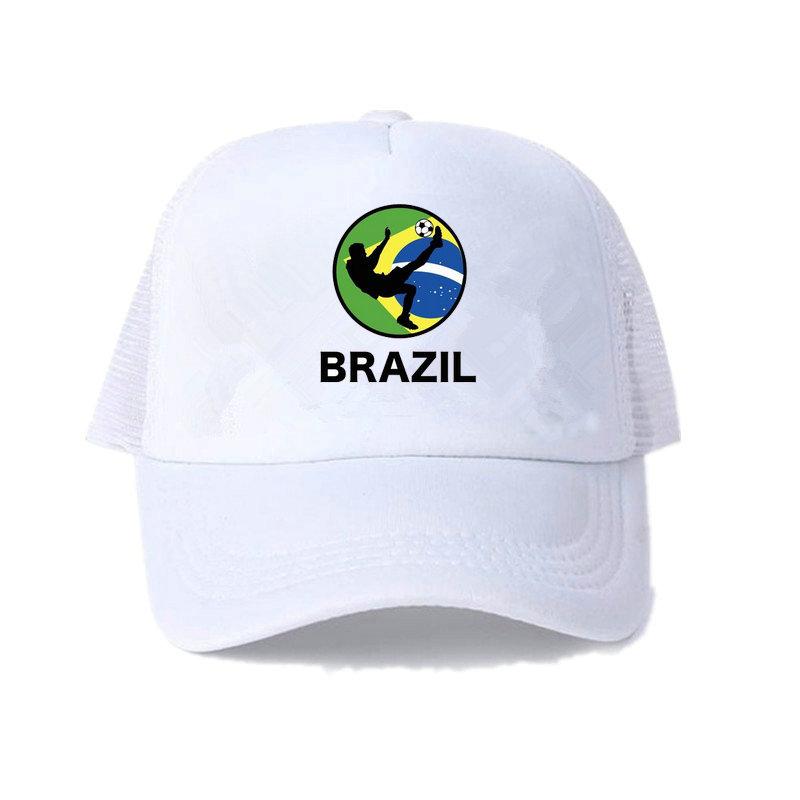 Men Women Football Brazil Team Snapback Cap 2018 Brazil Fan Soccer Sports Cap Yellow Green Brazil National Parrot Flag Hat YY456