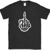 Skeleton Middle Finger T-Shirt Funny Halloween Skull Sarcastic Novelty Tee