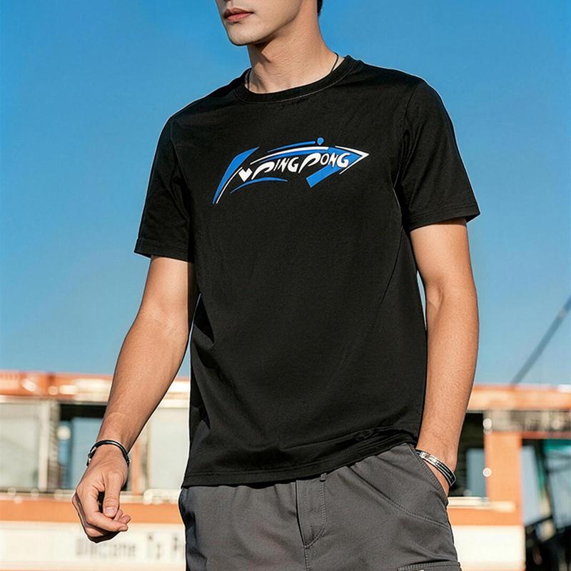Li-Ning Модная Повседневная Удобная Дышащая Футболка с Коротким Рукавом Унисекс Топы LNXMX611