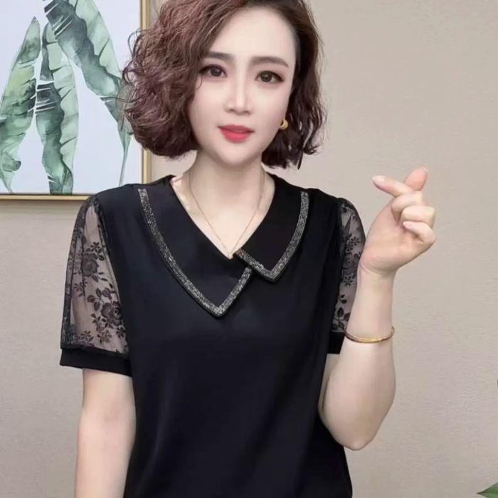 Женская приталенная блузка с коротким рукавом в европейском стиле, лето 2025