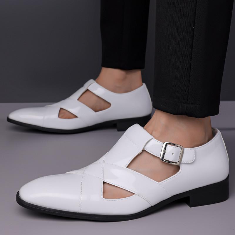 Summer New Men Gladiators White Black Belt Buckle Casual Shoes Breathable Beach Sandals Outdoor Slippers Plus Size 39-46