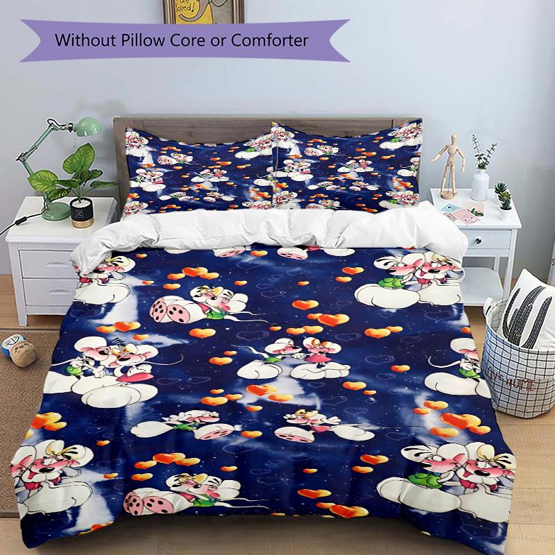 Dogs Hearts Print 3Pcs Bedding Setduvet Cover With 2 Bedropillowcase Home Birthday Gift