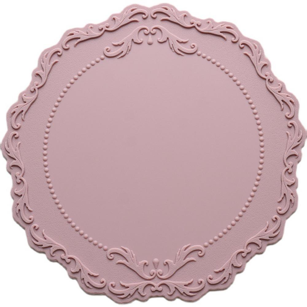 1 шт. кружевной силиконовый подстаканник с рельефным дном, нескользящий коврик для украшения стола, кухонные принадлежности, круглый коврик для чашки, подставка для посуды