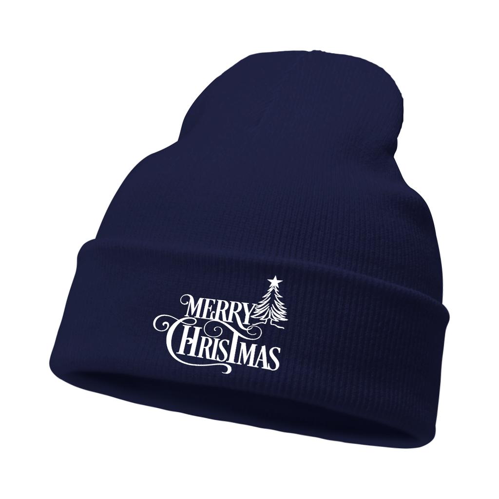 Merry Christmas Print Unisex Winter Hats Knit Hat Beanie Skullies Beanies Stylish Sporting Knitted Cap Beanie Perfect For Travel