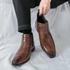 Модный бренд Ретро Удобные ботильоны из искусственной кожи Мужские 2025 Модные мужские повседневные ботинки Высокое качество Деловые мужские ботинки челси