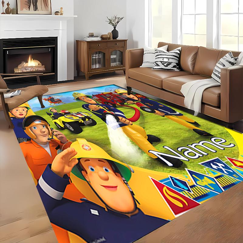 Custom personalization Fireman Sam Area Rug - Perfect For Kitchen, Bathroom,Laundry Room Decor Large Size Available,Gift All Seasons