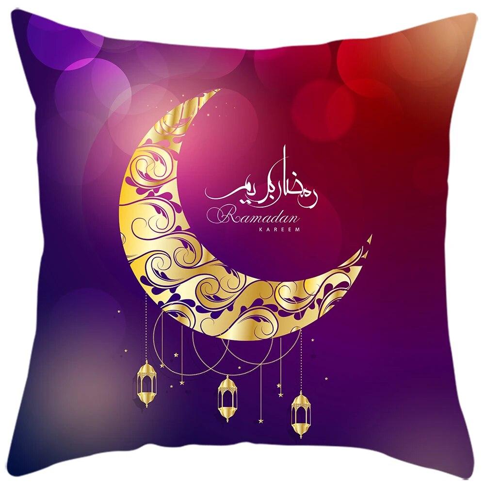 2024 Eid Mubarak Home Decor Pillowcase Sofa Cushion Cover Islamic Mosque Muslim Decorative Pillowcase Ramadhan Gift