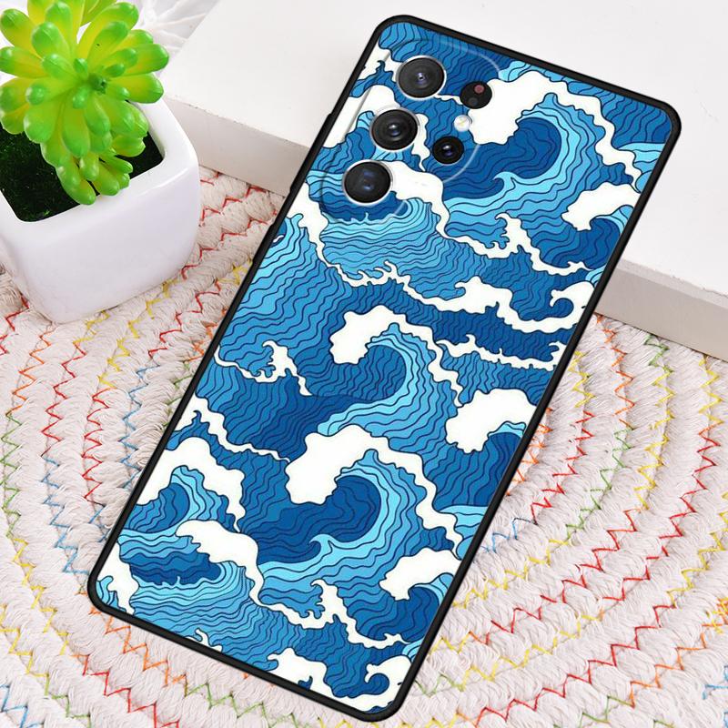 Японский паб Волна Аниме Арт Силиконовый чехол для телефона для Samsung Galaxy note 10 pro S26 S25 S24 S23 S22 S21 Plus S25Ultra Capa Чехол