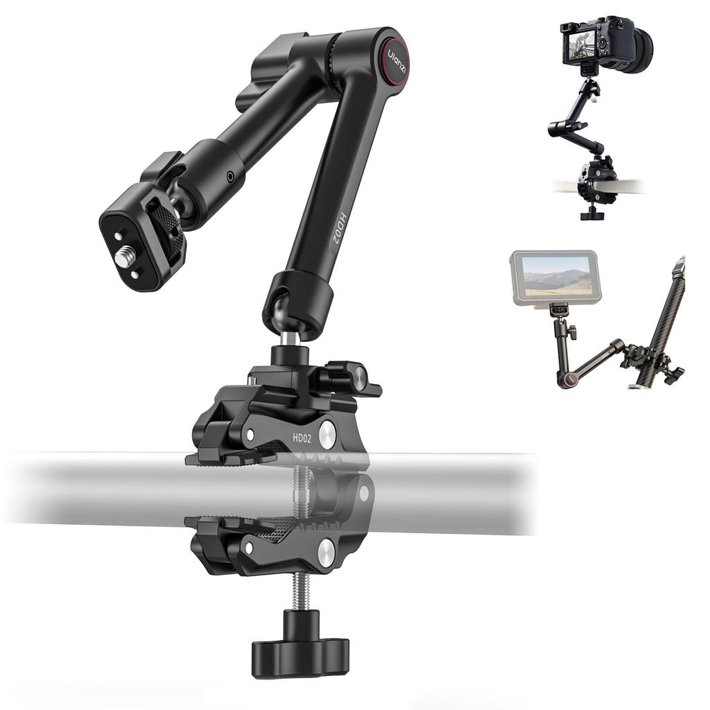 Ulanzi HD02 Camera Mount Arm Magic Arm with Super 3KG Load Articulated Camera Monitor Positioning Pin NATO for Camera Light Camera + Clamp, 10-inch