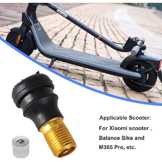 10 Pcs Tubeless Tire Valve Stems Vacuum Valve for Xiaomi Scooter M365 Pro Motorcycle Electric Scooter Straight Rubber Less 9mm Diameter