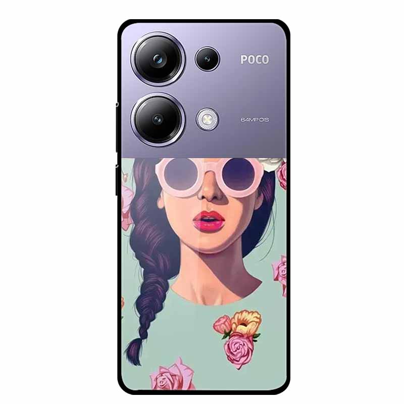 Чехол-накладка для Poco M6 Pro СтеклоЗакаленное Стекло Чехол Жесткая Задняя Панель Защита для Xiaomi Poco P oco M 6 Pro 6.67" Цветные Чехлы для Телефона