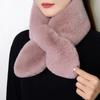 Scarf Warm In Winter Thickened Imitation Rabbit Plush Scarf Versatile Neck Protector Cross Scarf Unisex