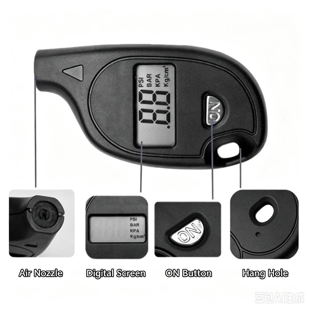 Mini Portable Keychain Digital Tire Pressure Gauge LCD Screen High‑Accuracy Auto Motorcycle Tyre Air Pressure Monitor Measuring Tool