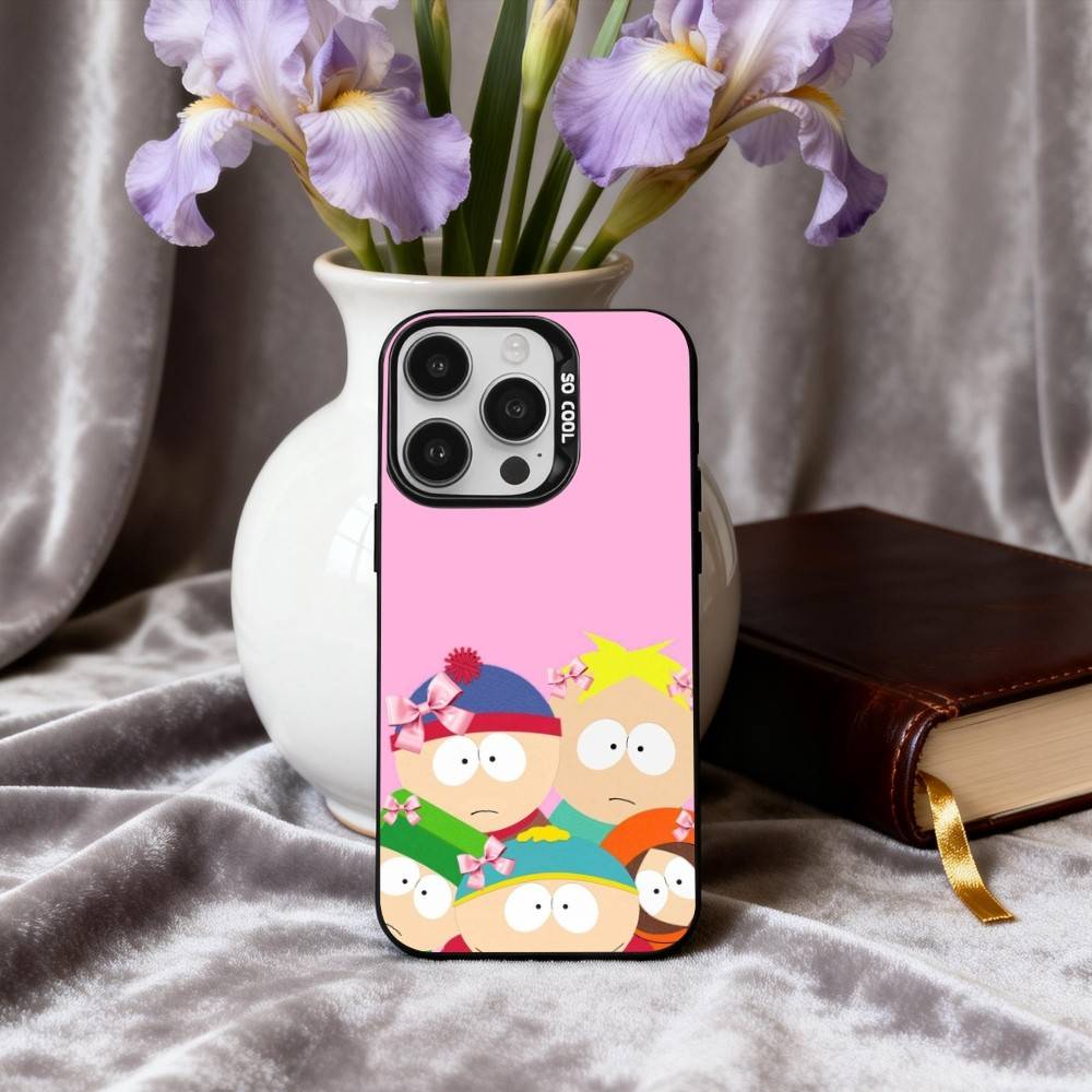 Чехол для телефона C-Cartoon S-South-H P-Park-S Для iPhone17,16,15,14,13,12,11 Plus,Pro Max Черный Конфетный серебряный чехол для телефона