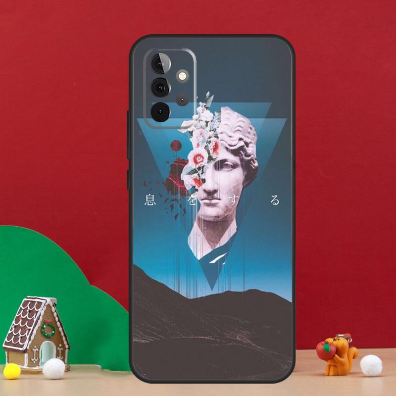 Кейс Vaporwave с греческой скульптурой для Samsung Galaxy A55 A52 A32 A12 A33 A06 A16 A26 A36 A56 A15 A53 A13 A34 A54 A14 A17
