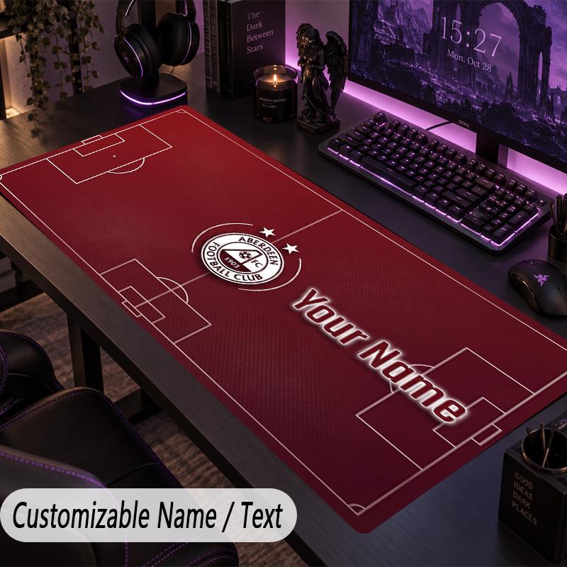 Custom Text Big Mousepad, Extended Desk Pad For Laptop Work GameAberdeen FC