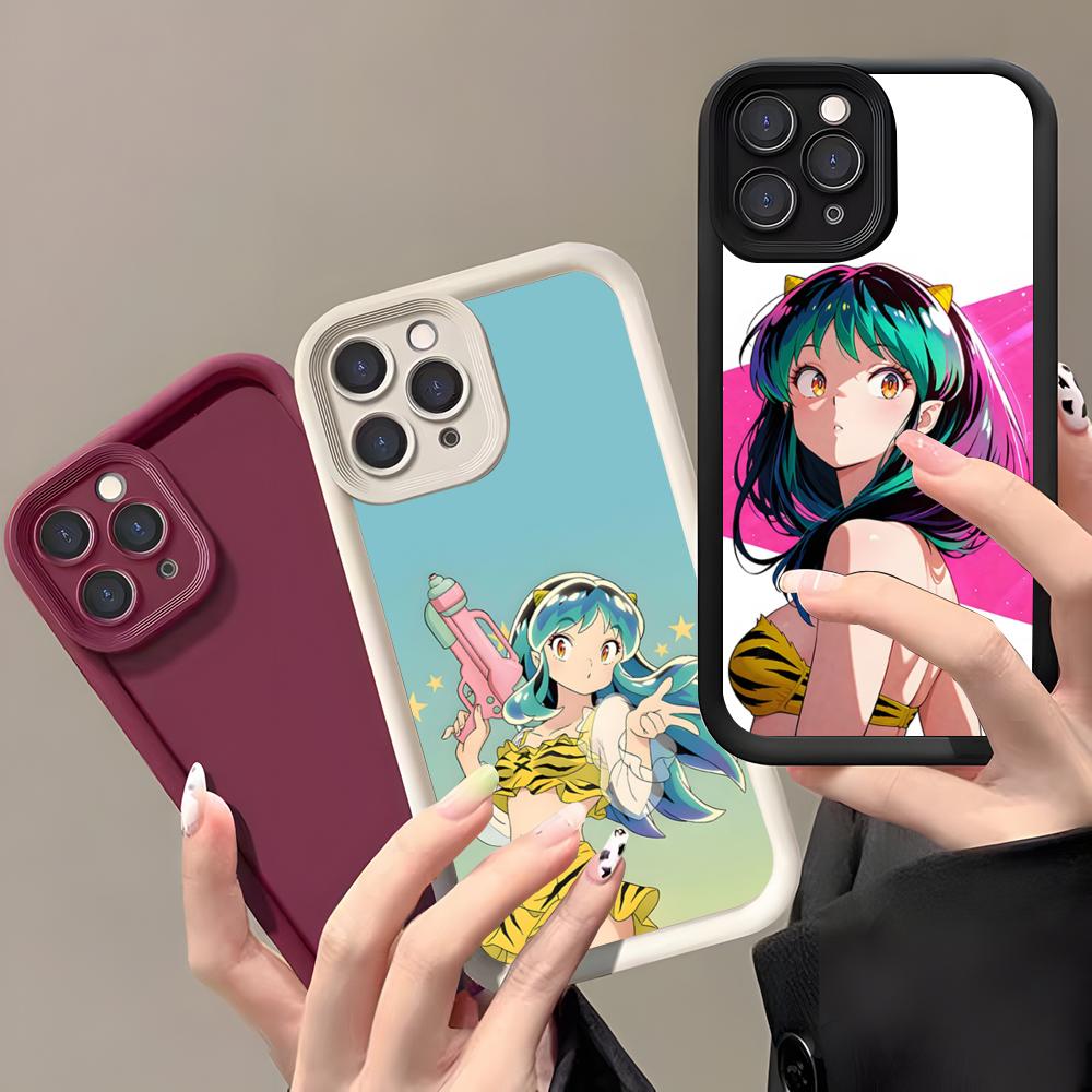 Urusei Yatsura Lum Mobile Phone Case For IPhone 17 Air 16 E 15 14 Plus 13 12 11 Pro Max Black Sky Eye Stepped Protective Case
