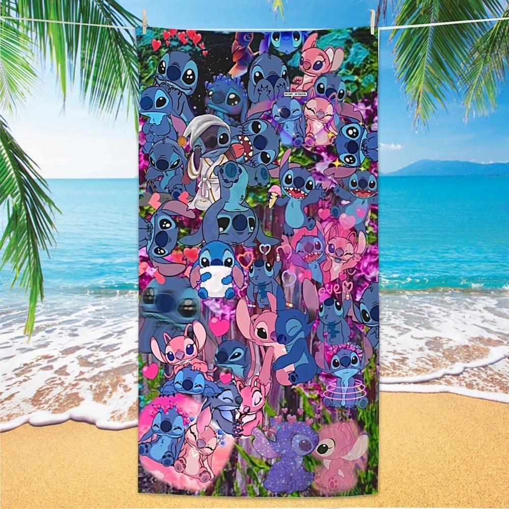 Western Anime Pattern Soft Thick Microfiber Large Towel For Children Beach Swimming