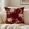 Красная Цветочная Наволочка Дышащие Органические Наволочки Машинная Стирка Устойчивая к Складкам Мягкая Прочная