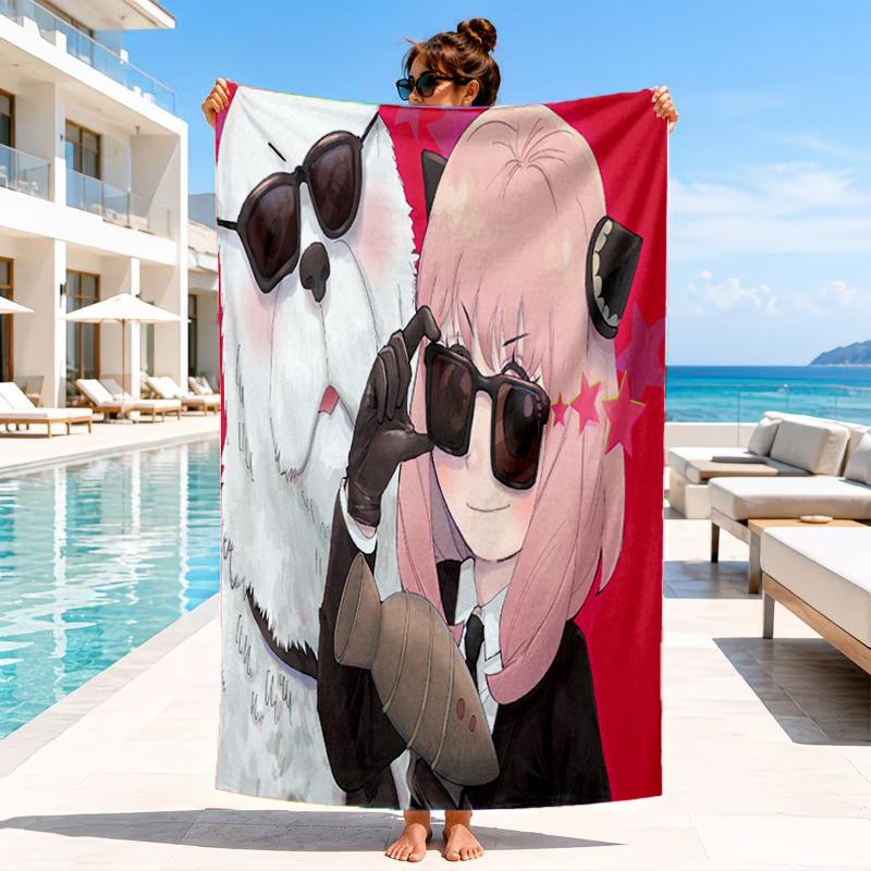 Cute anime spy Famliy Beach Towel, Microfiber Beach Towel, Perfect For Pool, Beach, Travel, Home Decor Beach Party Fan gifts