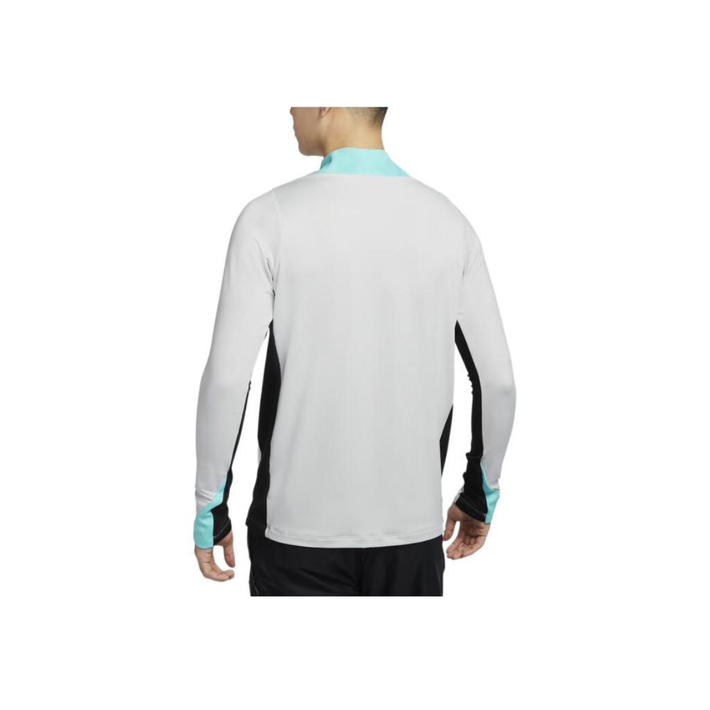 Nike Dri-Fit Strike Fashion Удобная универсальная футболка с длинным рукавом Мужские топы Dust-Light Black Vibrant-Blue FN2404-025
