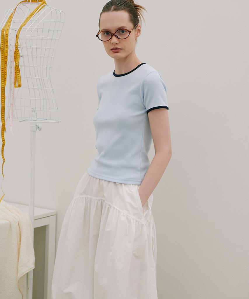 320 Showroom Shirring Volume Stopper Skirt White