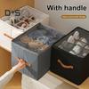 Shoe Storage Box with Transparent Cover Zipper Closure Large Capacity Multiple Compartments Closet Shoe Storage Organizer
