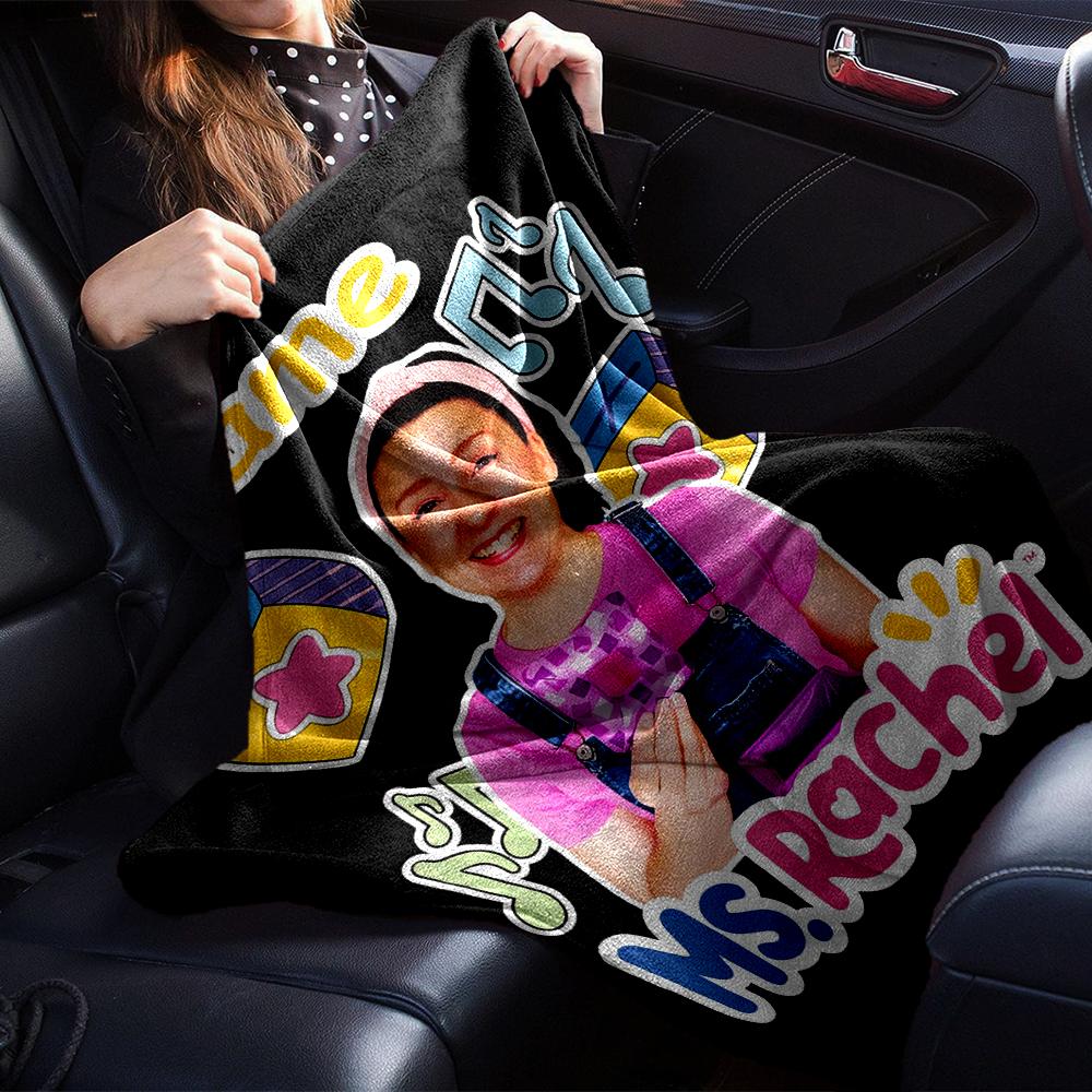 Custom Name Ms. Rachel Theme Printed Blanket - Perfect for Couch, Bed, Travel & Outdoor Use | Machine Washable, Cozy & Durable.
