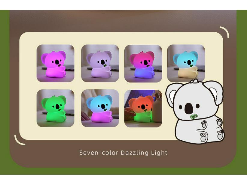 Силиконовый ночник Коала - Перезаряжаемая прикроватная лампа и лампа для создания атмосферы - Идеальный подарок