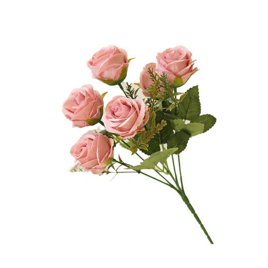 1 Bunch Simulation Flower Wide Application Handmade Faux Silk Unique Fine Texture Artificial Rose Decor for Bedroom