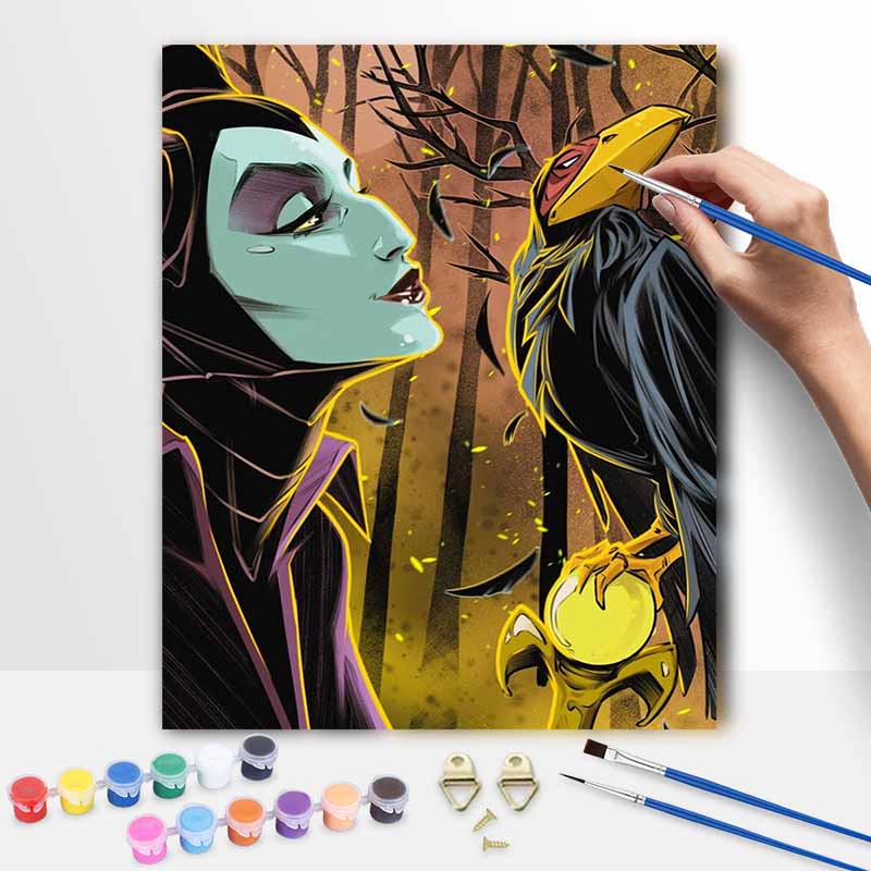 Disney Малефисента и Диабло Набор для масляной живописи Настенное искусство Домашний декор Подарок
