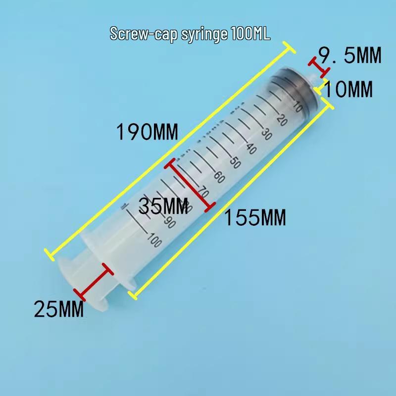 Industrial Needleless Dispensing Syringe with Screw-Thread for Ink Filling - Available in 1/2/5/10/20/30/50/100ml Sizes