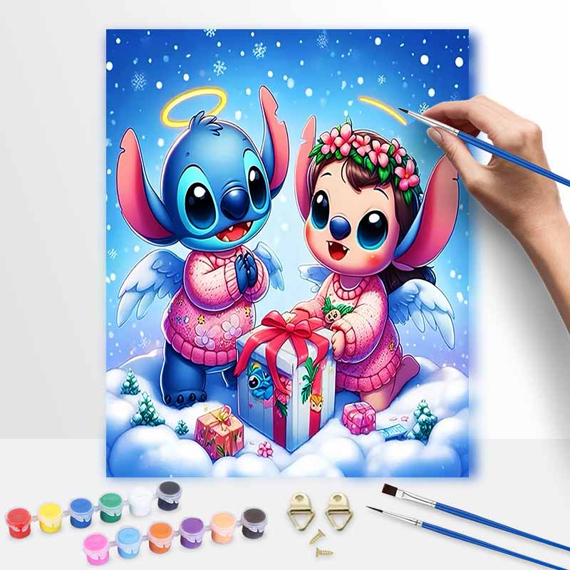Disney Наборы для рисования маслом своими руками Ангел-стич Рождество Ручная роспись Декор для дома Поделки Идеи подарков Канва Настенное искусство Декор комнаты Идеальный подарок