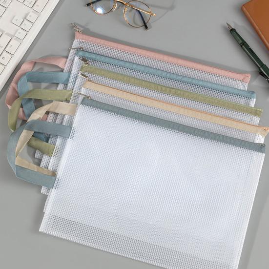 Сетчатый мешок на молнии формата А4, прозрачный пластиковый мешок для файлов, водонепроницаемая молния
