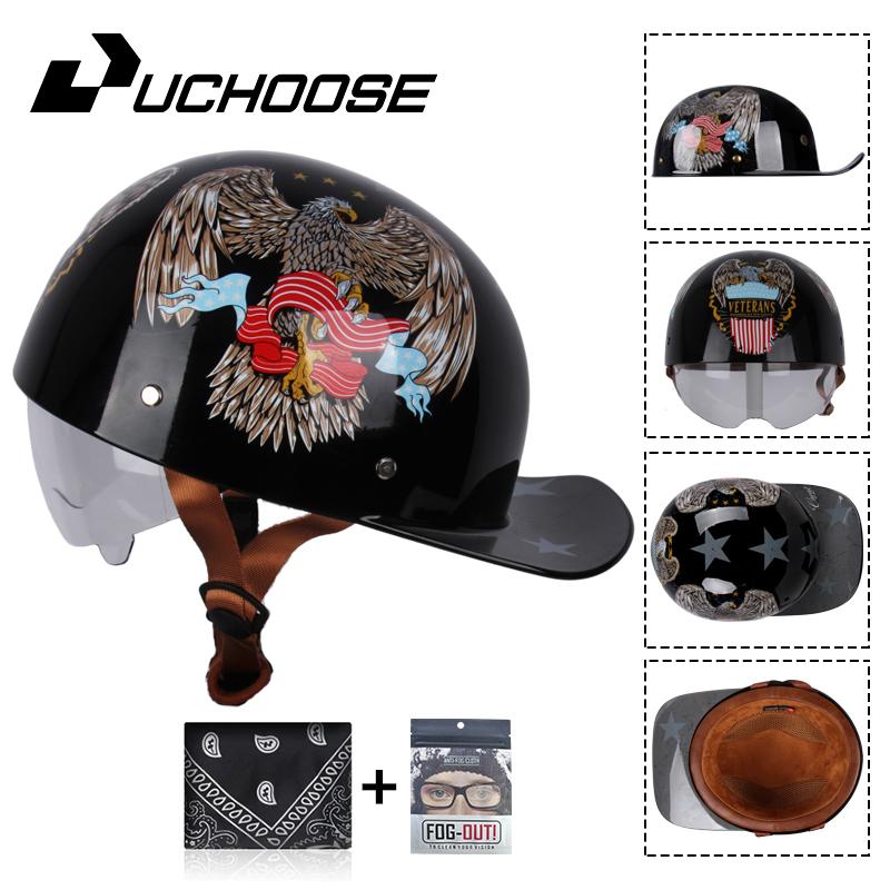 Uchoose бейсбольная кепка, мотоциклетный винтажный ретро-шлем, летние шлемы с открытым лицом, скутер, круизер, чоппер, гангстер, DS, для мужчин, женщин, детей