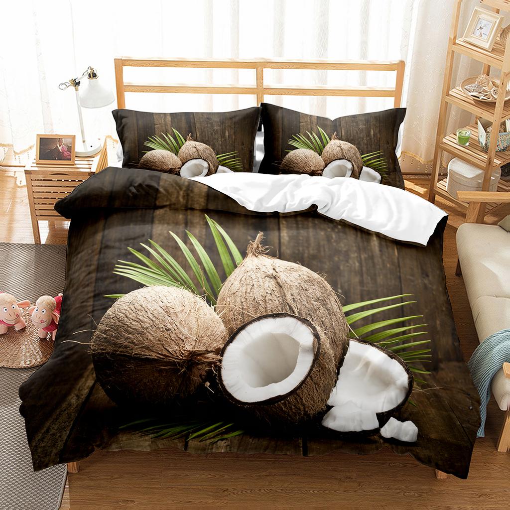 Комплект пододеяльника с кокосовым рисунком, пододеяльник с рисунком кокосовой пальмы для мальчиков, девочек, детский декор для спальни, двуспальный, односпальный размер, чехол для одеяла