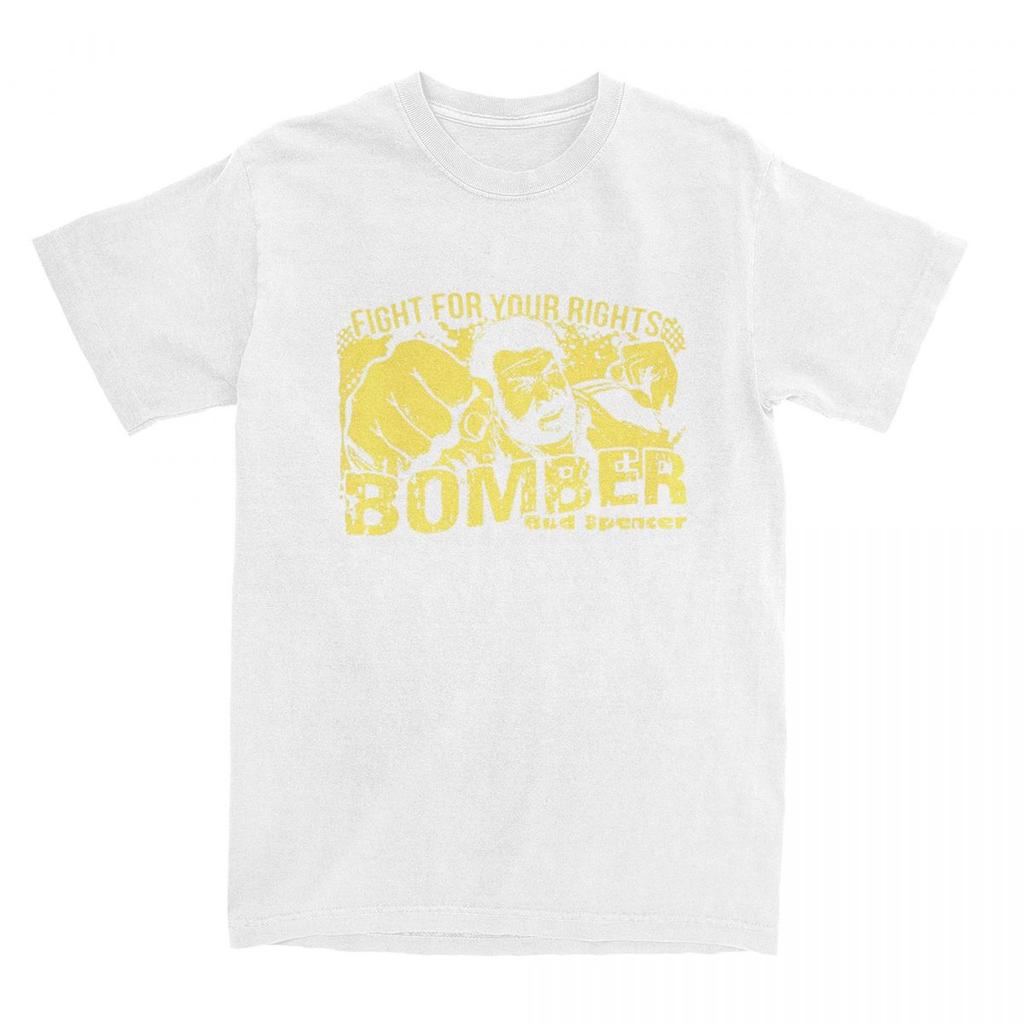 Bud Spencer Italian Actor TShirt Summer Yellow Y2K Funny TShirts Pure Cotton Tee Shirt For Unisex ShortSleeved Casual Clothes