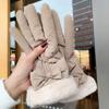 Осенние и зимние перчатки с сенсорным экраном 23 новая женская модель для улицы, езды, водонепроницаемые и с начесом, утепленные теплые перчатки женские зимние