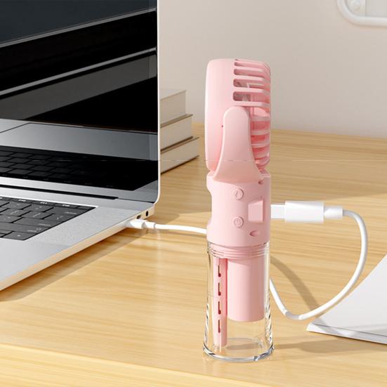 Handheld Spray Fan USB Rechargeable Adjustable Summer Personal Water Mist Fan Portable Travel Outdoor Pocket Mini Cooling Fan