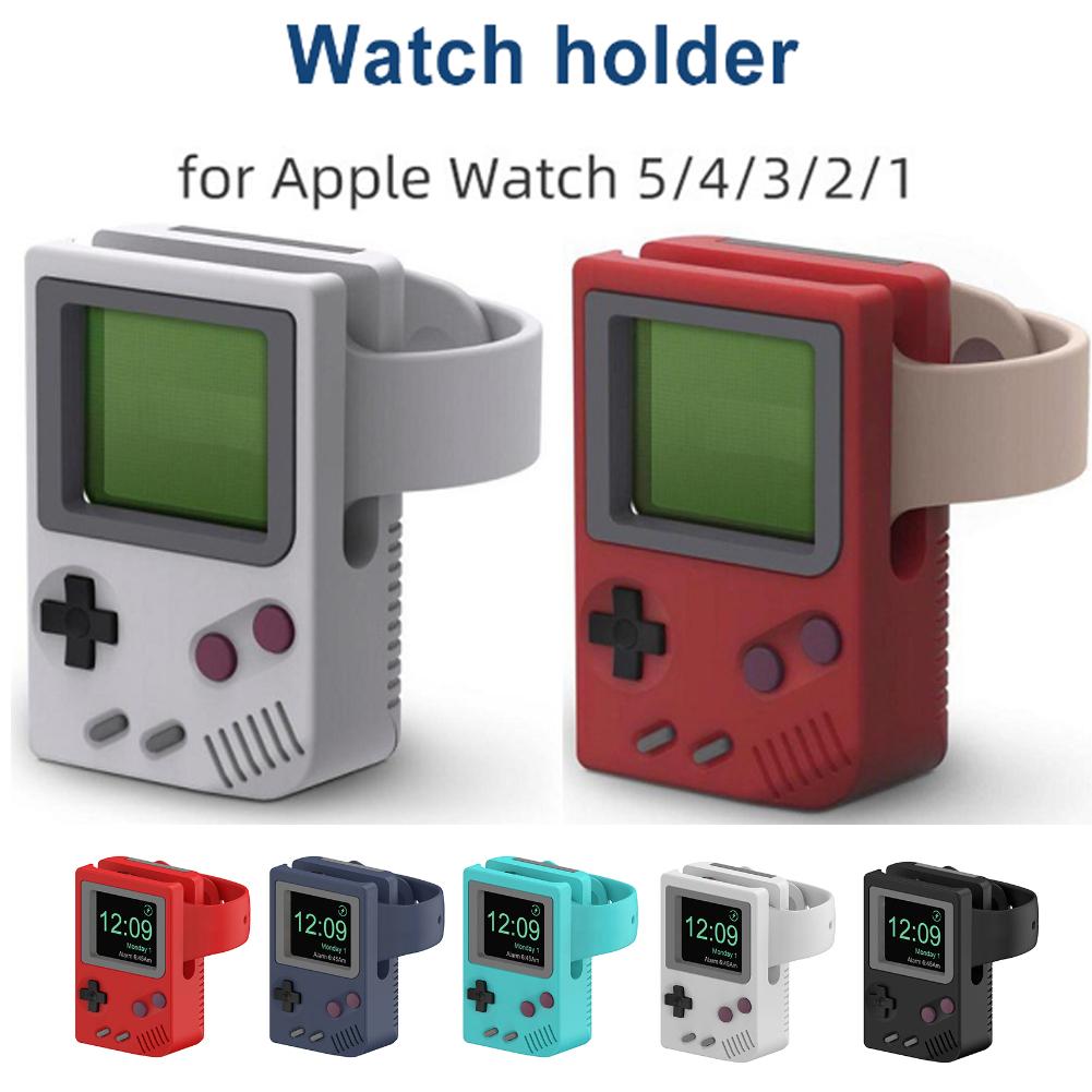 Симпатичный силиконовый держатель для зарядного устройства для Apple iWatch SE 8 7 6 5 4 3 2 1 ретро игровая консоль зарядная база настольная подставка для смарт-часов