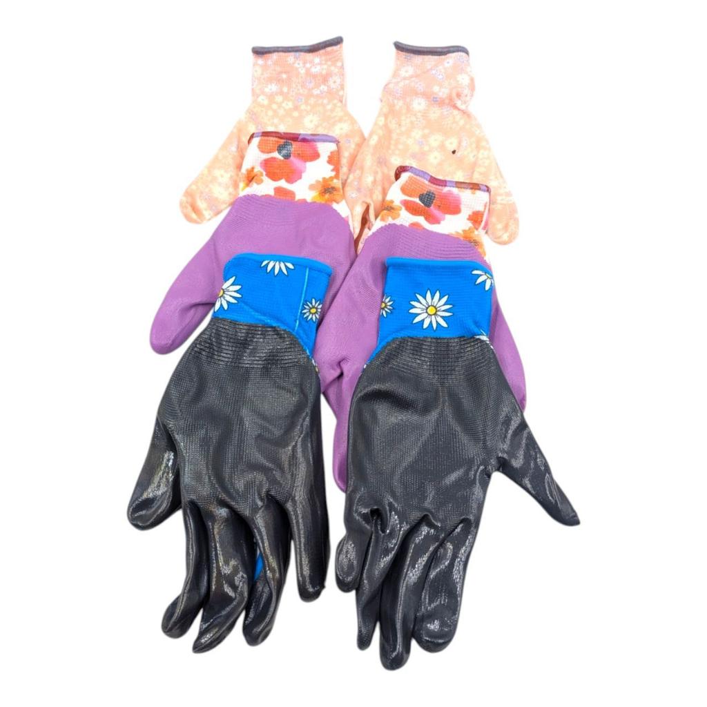Women' Garden Gloves Size 8 Set of 12 Pairs Non-Slip Floral