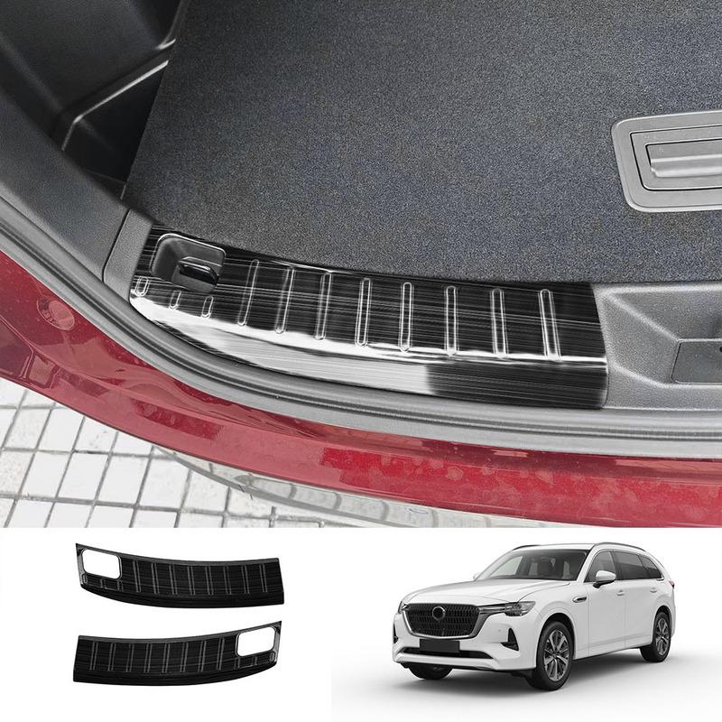 Для Mazda CX-80 CX-90 2024 2025 стальной Защитная накладка на задний бампер Накладки на пороги Накладка на порог багажника Автоаксессуары