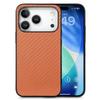 For iPhone 17 Pro Case Carbon Fiber Texture PU Leather + PC + TPU Phone Cover