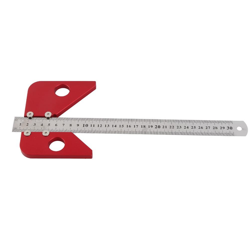 Aluminum Alloy Center Finder Tool Detachable Ruler Center Scribe Woodworking Layout and Marking