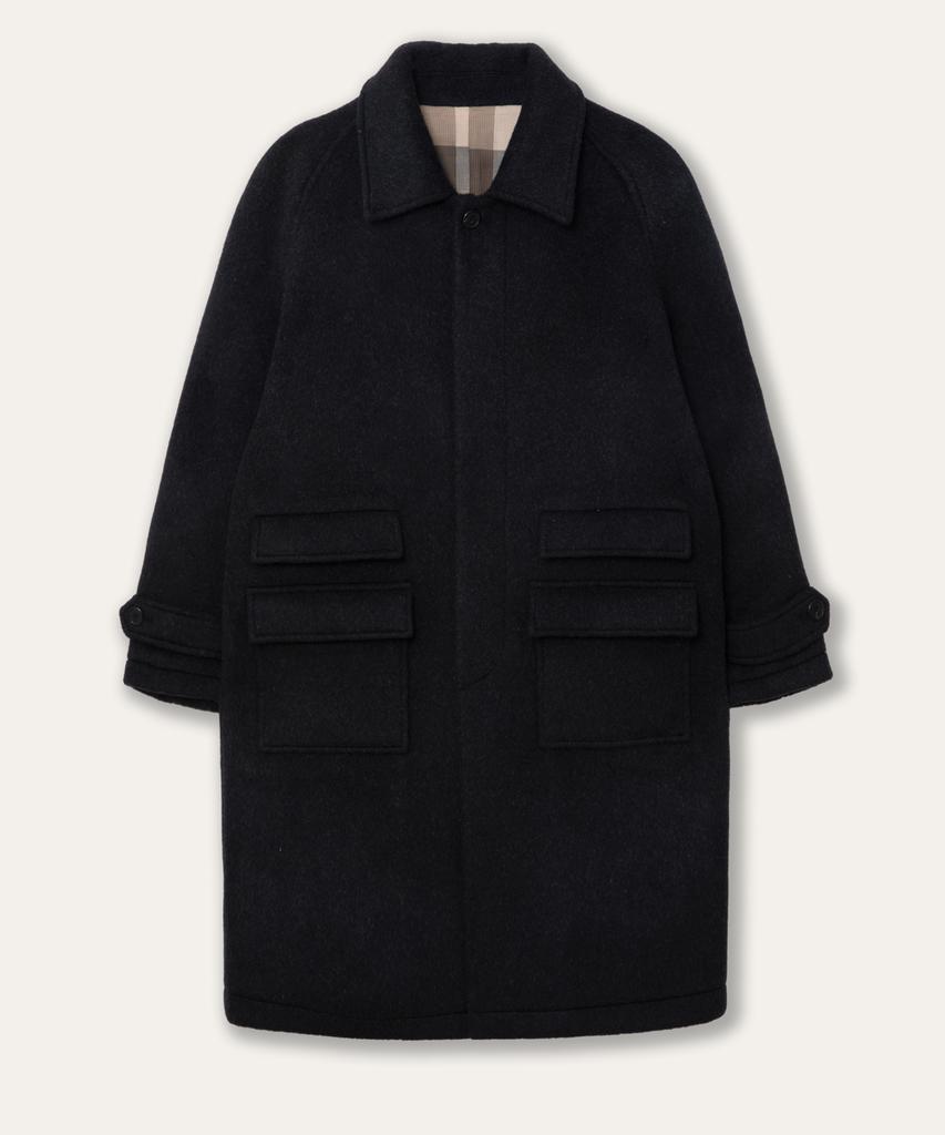 Viiverde Raglan Balmacaan Coat Black