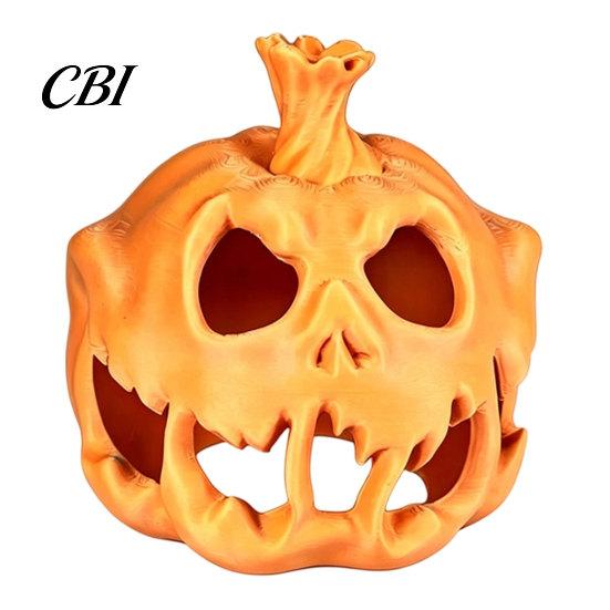 Halloween Skull Pumpkin 3D Printed Candle Holder, Hollow Design Sturdy Decoration Figurine, Multifunctional Ambient Lampshade for Party Favors Festive
