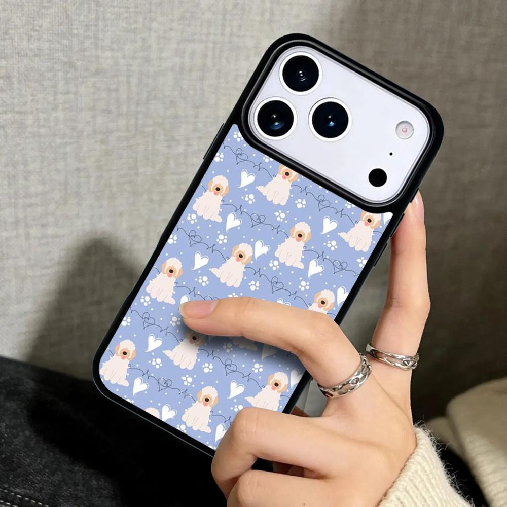 Capa Case for iPhone 17 Air 16 Pro Max 15 Plus 11 13 Mini 14 12 Back Phone Cover Cartoon Cavoodle Cavapoo